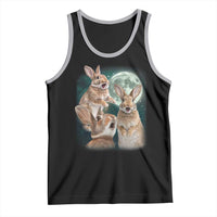 Funny Three Bunny Moon Humorous Rabbit Meme Tank Top