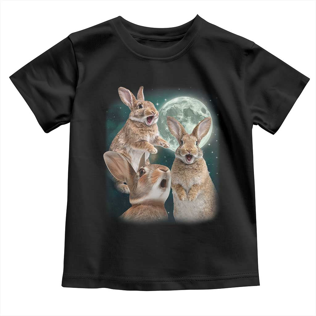Funny Three Bunny Moon Humorous Rabbit Meme Toddler T Shirt