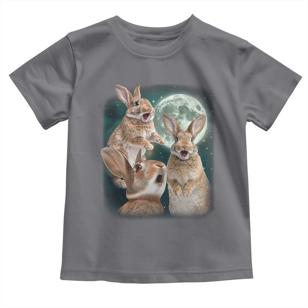 Funny Three Bunny Moon Humorous Rabbit Meme Toddler T Shirt