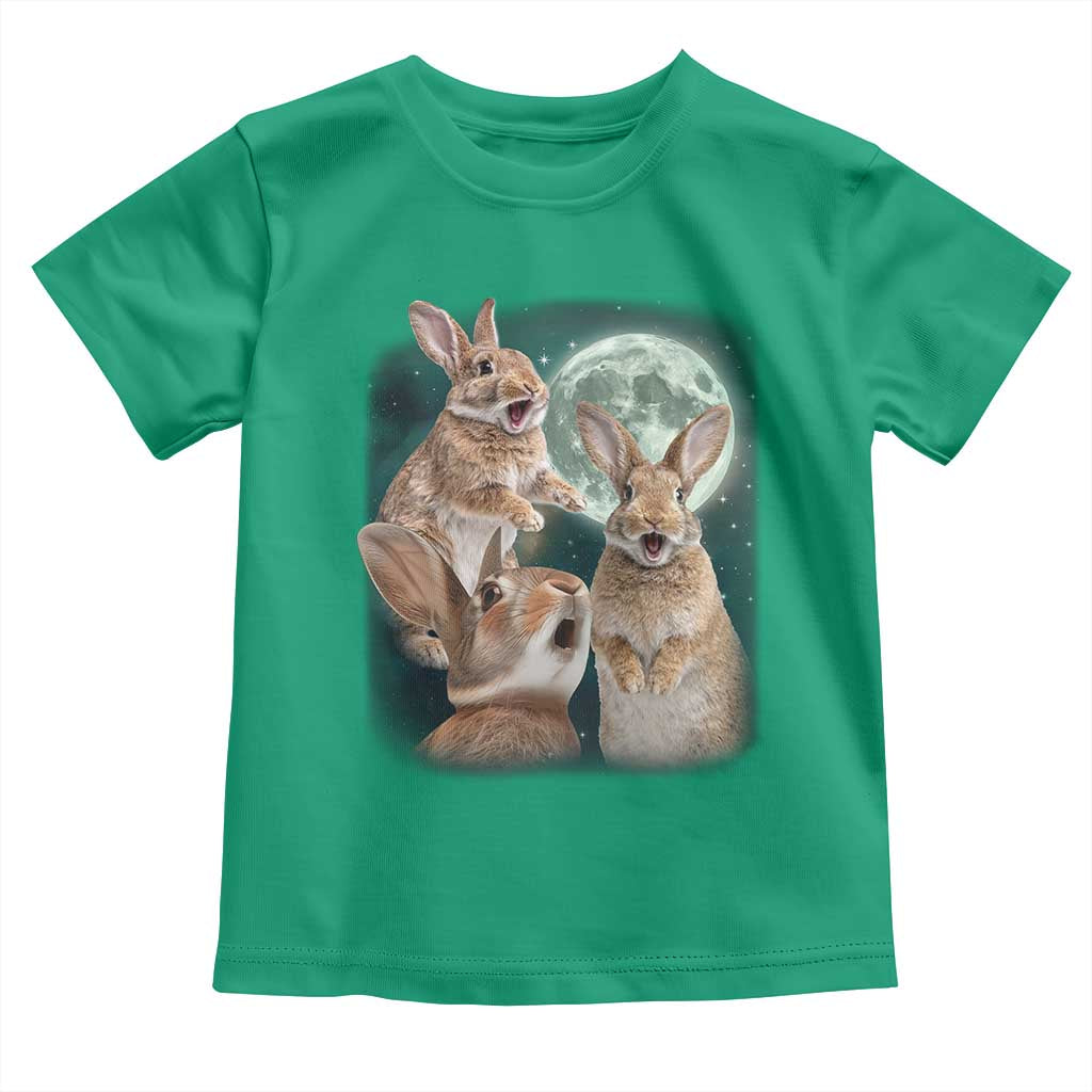 Funny Three Bunny Moon Humorous Rabbit Meme Toddler T Shirt