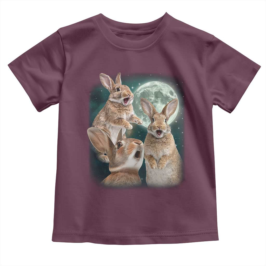 Funny Three Bunny Moon Humorous Rabbit Meme Toddler T Shirt