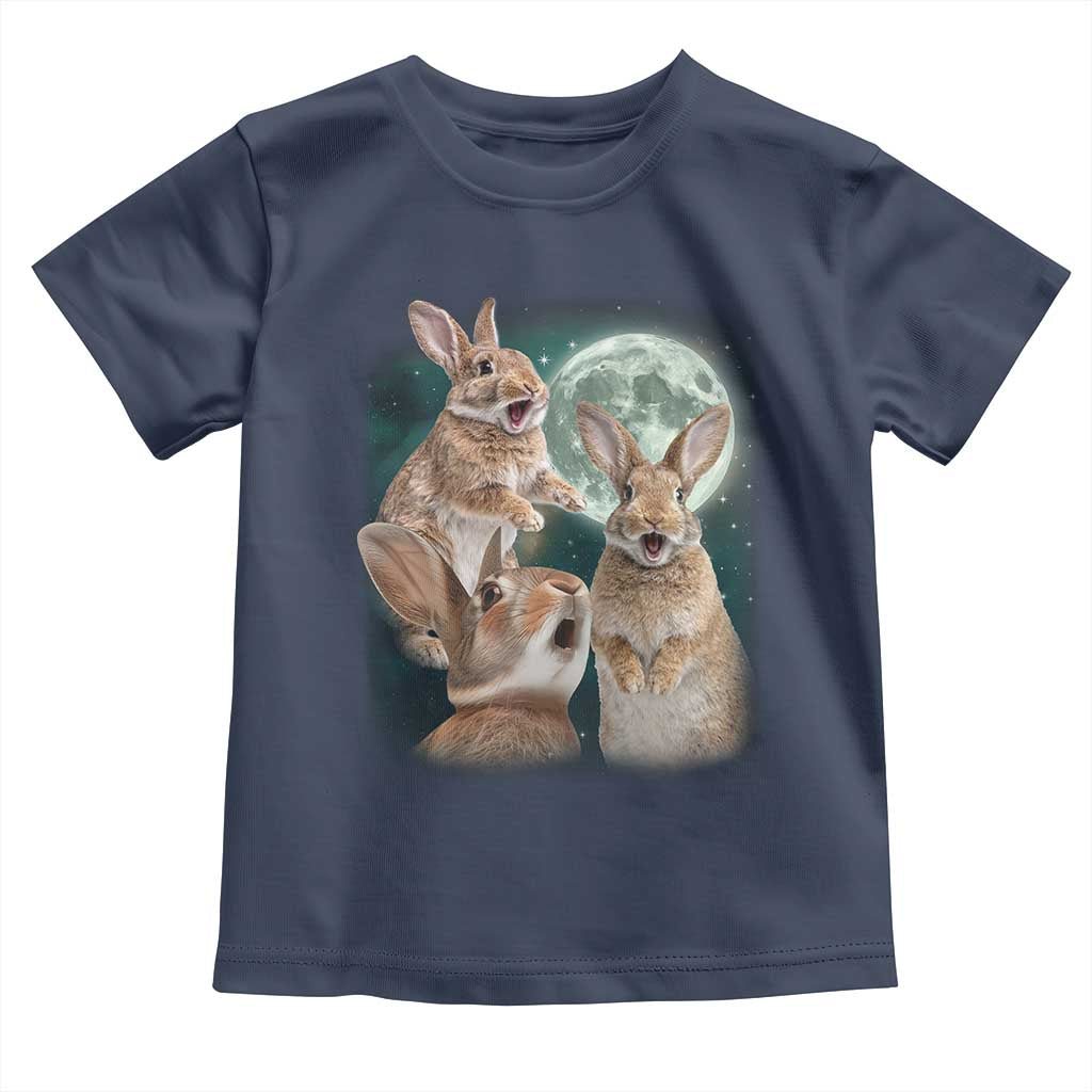 Funny Three Bunny Moon Humorous Rabbit Meme Toddler T Shirt
