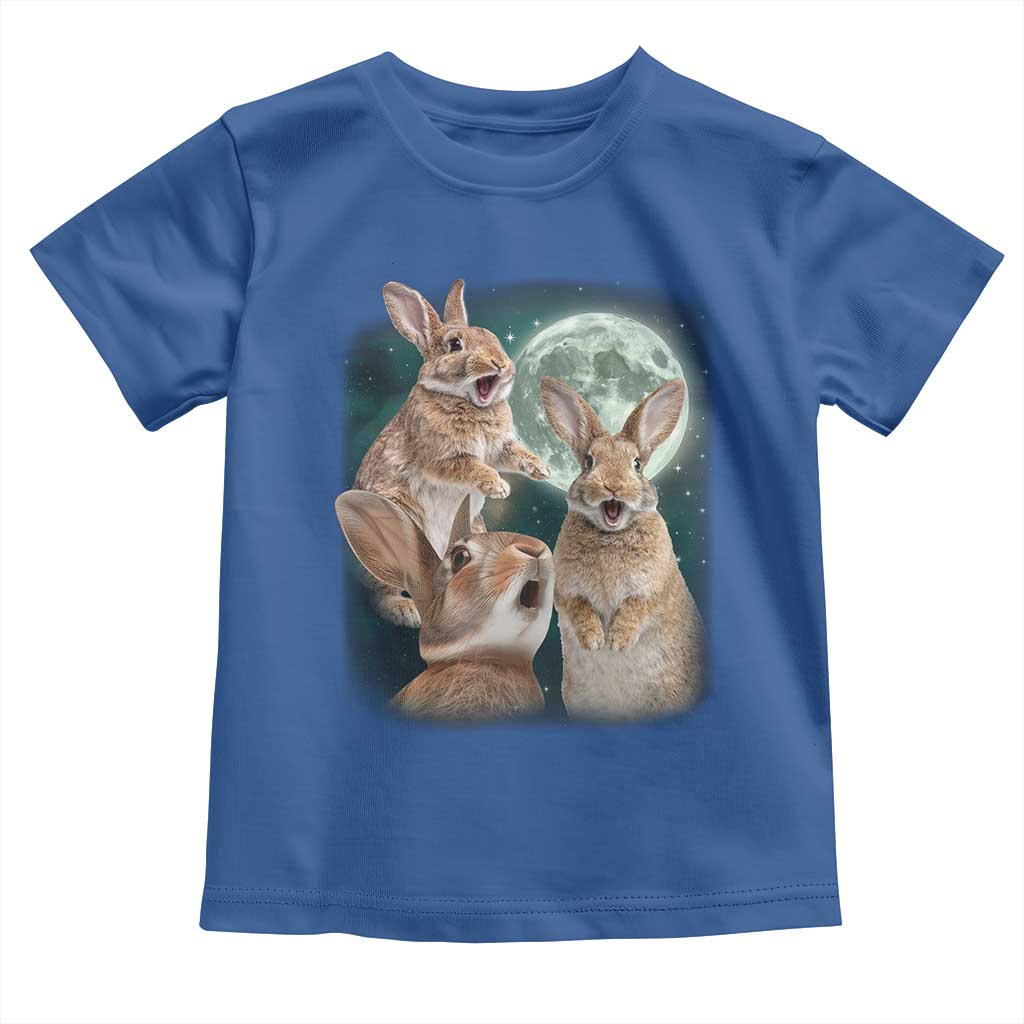 Funny Three Bunny Moon Humorous Rabbit Meme Toddler T Shirt
