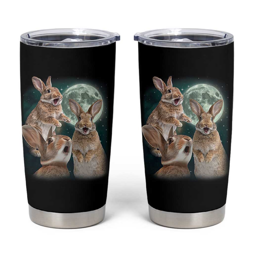 Funny Three Bunny Moon Humorous Rabbit Meme Tumbler Cup