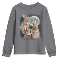 Funny Three Bunny Moon Humorous Rabbit Meme Youth Sweatshirt