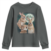 Funny Three Bunny Moon Humorous Rabbit Meme Youth Sweatshirt