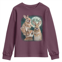 Funny Three Bunny Moon Humorous Rabbit Meme Youth Sweatshirt