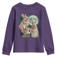 Funny Three Bunny Moon Humorous Rabbit Meme Youth Sweatshirt