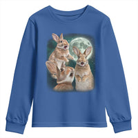 Funny Three Bunny Moon Humorous Rabbit Meme Youth Sweatshirt