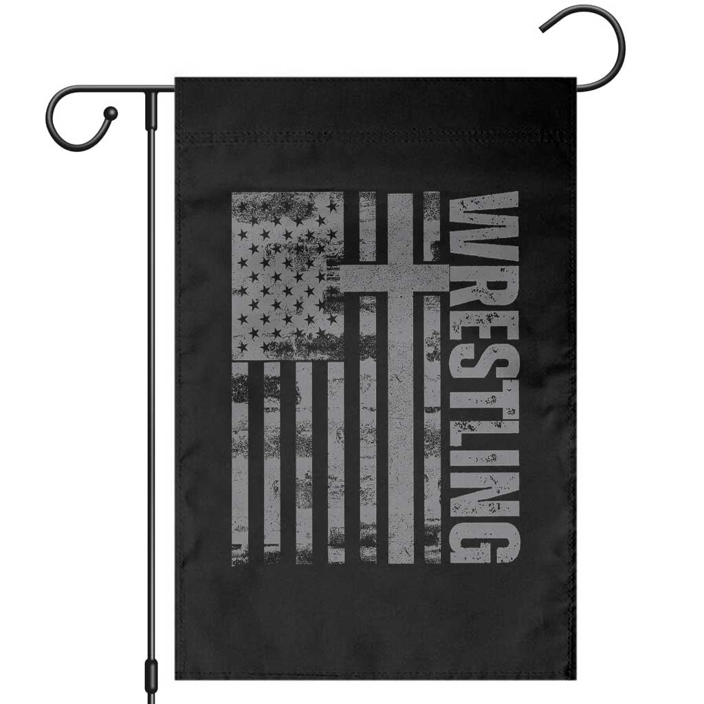 Wrestling Christian Vintage Patriotic American Flag Garden Flag