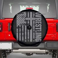 Wrestling Christian Vintage Patriotic American Flag Spare Tire Cover