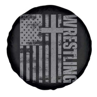 Wrestling Christian Vintage Patriotic American Flag Spare Tire Cover