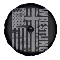 Wrestling Christian Vintage Patriotic American Flag Spare Tire Cover