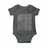 Wrestling Christian Vintage Patriotic American Flag Baby Onesie