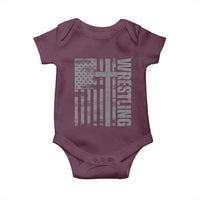 Wrestling Christian Vintage Patriotic American Flag Baby Onesie