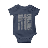 Wrestling Christian Vintage Patriotic American Flag Baby Onesie