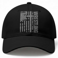 Wrestling Christian Vintage Patriotic American Flag Baseball Cap