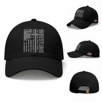 Wrestling Christian Vintage Patriotic American Flag Baseball Cap