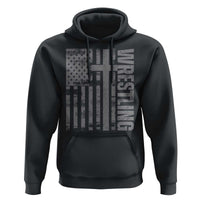 Wrestling Christian Vintage Patriotic American Flag Hoodie