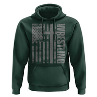 Wrestling Christian Vintage Patriotic American Flag Hoodie