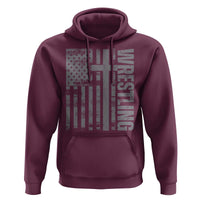 Wrestling Christian Vintage Patriotic American Flag Hoodie