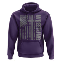 Wrestling Christian Vintage Patriotic American Flag Hoodie