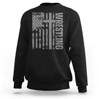 Wrestling Christian Vintage Patriotic American Flag Sweatshirt