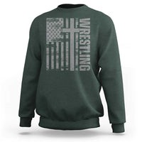 Wrestling Christian Vintage Patriotic American Flag Sweatshirt