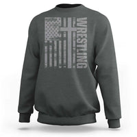 Wrestling Christian Vintage Patriotic American Flag Sweatshirt