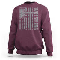 Wrestling Christian Vintage Patriotic American Flag Sweatshirt