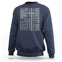 Wrestling Christian Vintage Patriotic American Flag Sweatshirt