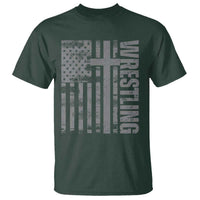 Wrestling Christian Vintage Patriotic American Flag T Shirt