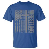 Wrestling Christian Vintage Patriotic American Flag T Shirt