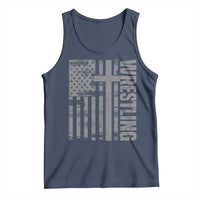 Wrestling Christian Vintage Patriotic American Flag Tank Top