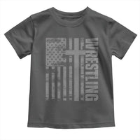 Wrestling Christian Vintage Patriotic American Flag Toddler T Shirt