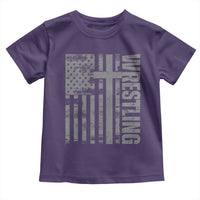 Wrestling Christian Vintage Patriotic American Flag Toddler T Shirt