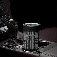 Wrestling Christian Vintage Patriotic American Flag Tumbler Cup