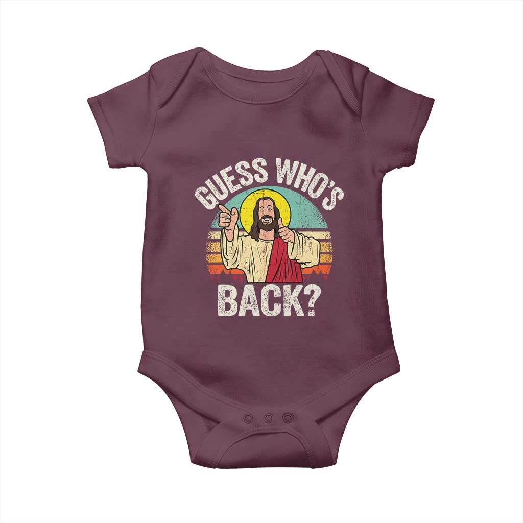 Funny Guess Who Is Back Jesus Easter Christian Baby Onesie