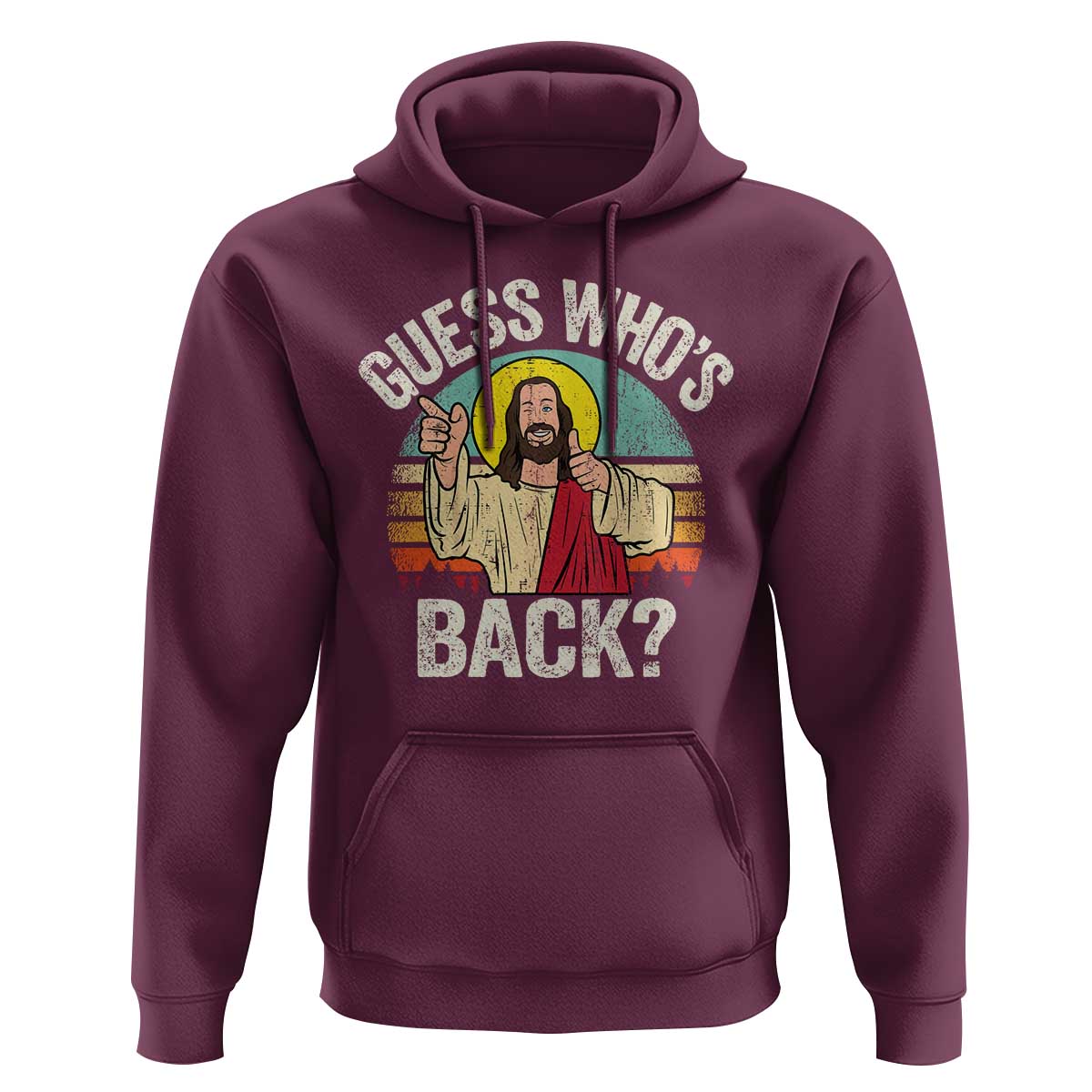 Funny Guess Who Is Back Jesus Easter Christian Hoodie