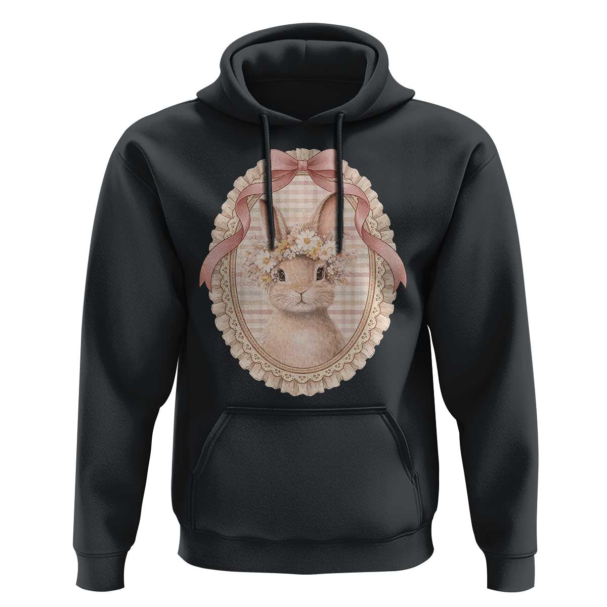Floral Coquette Easter Bunny Vintage Thrifted Grandma Core Hoodie
