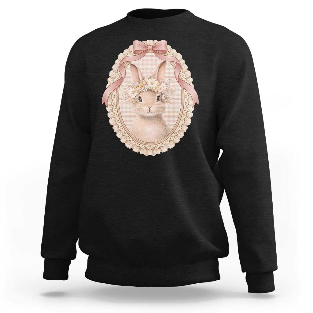Floral Coquette Easter Bunny Vintage Thrifted Grandma Core Sweatshirt