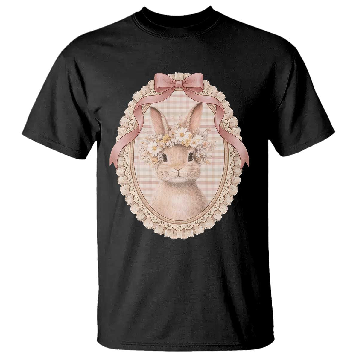 Floral Coquette Easter Bunny Vintage Thrifted Grandma Core T Shirt