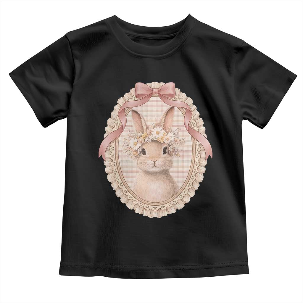 Floral Coquette Easter Bunny Vintage Thrifted Grandma Core Toddler T Shirt