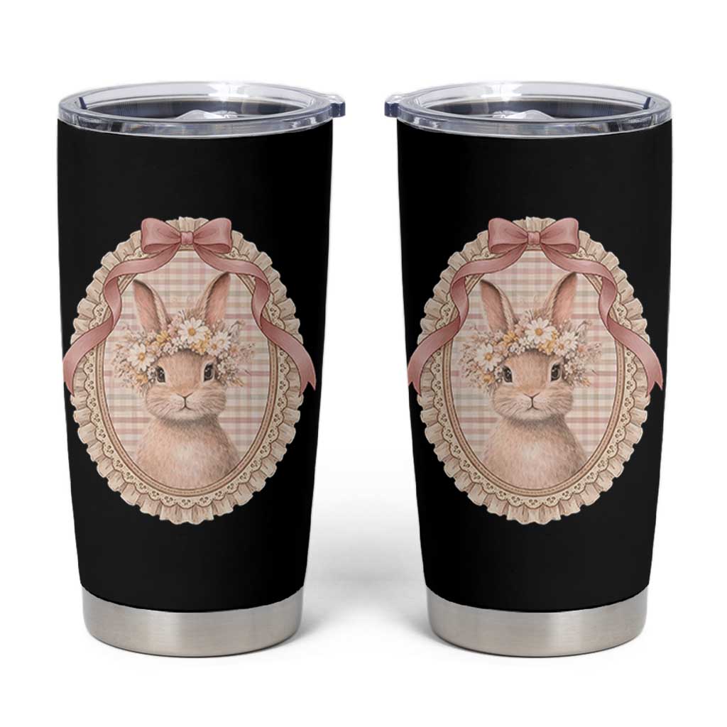 Floral Coquette Easter Bunny Vintage Thrifted Grandma Core Tumbler Cup