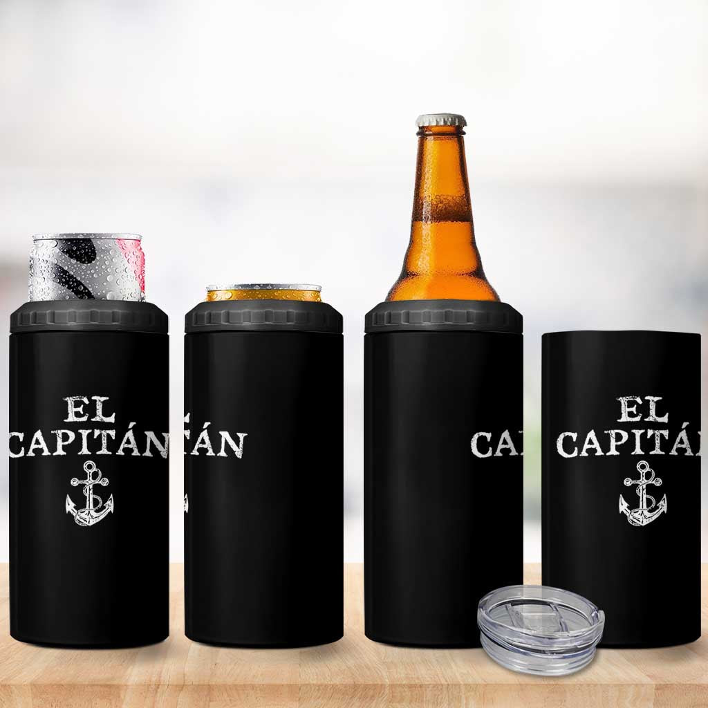 El Capitan 4 in 1 Can Cooler Tumbler Funny Boat Captain Vintage Anchor