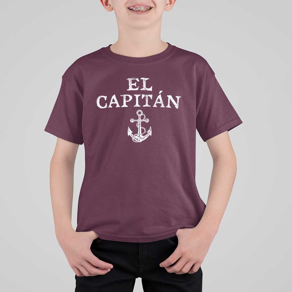 El Capitan T Shirt For Kid Funny Boat Captain Vintage Anchor