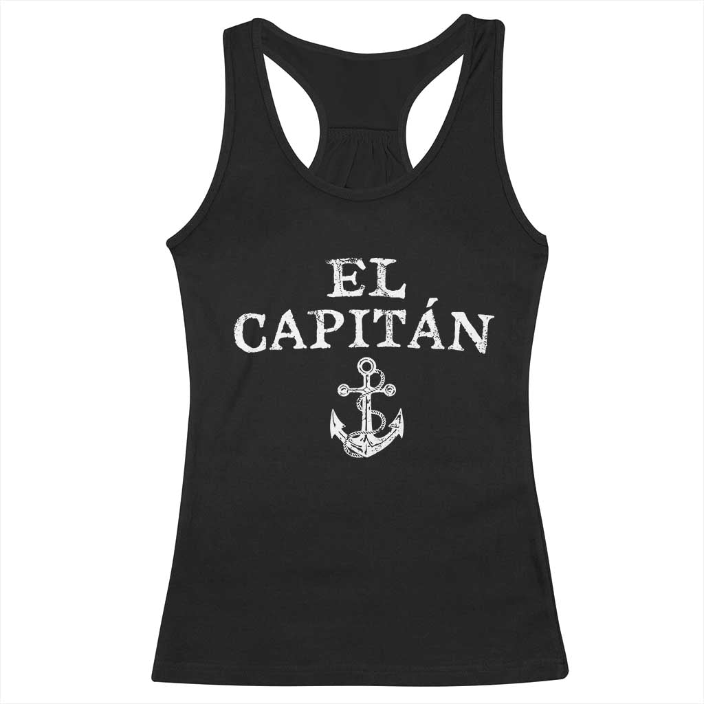 El Capitan Racerback Tank Top Funny Boat Captain Vintage Anchor