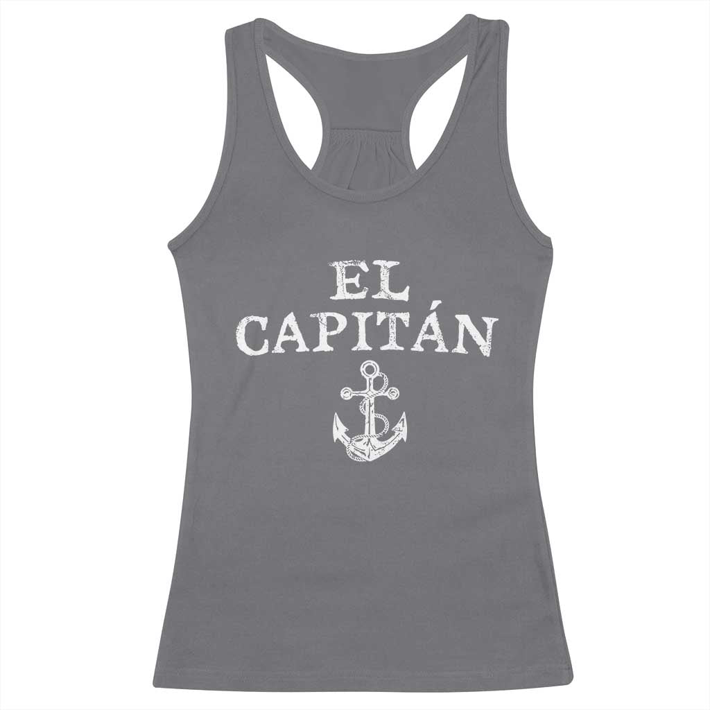 El Capitan Racerback Tank Top Funny Boat Captain Vintage Anchor