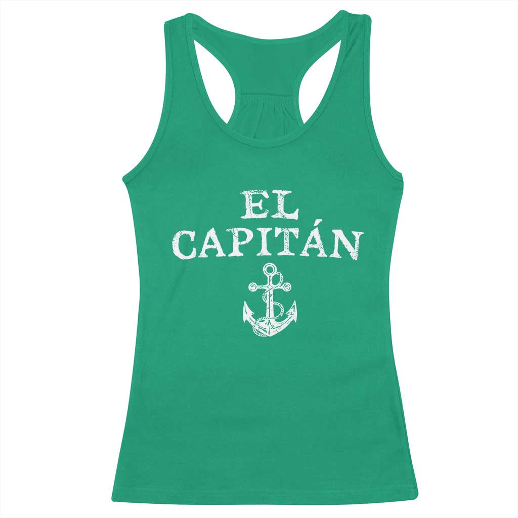El Capitan Racerback Tank Top Funny Boat Captain Vintage Anchor