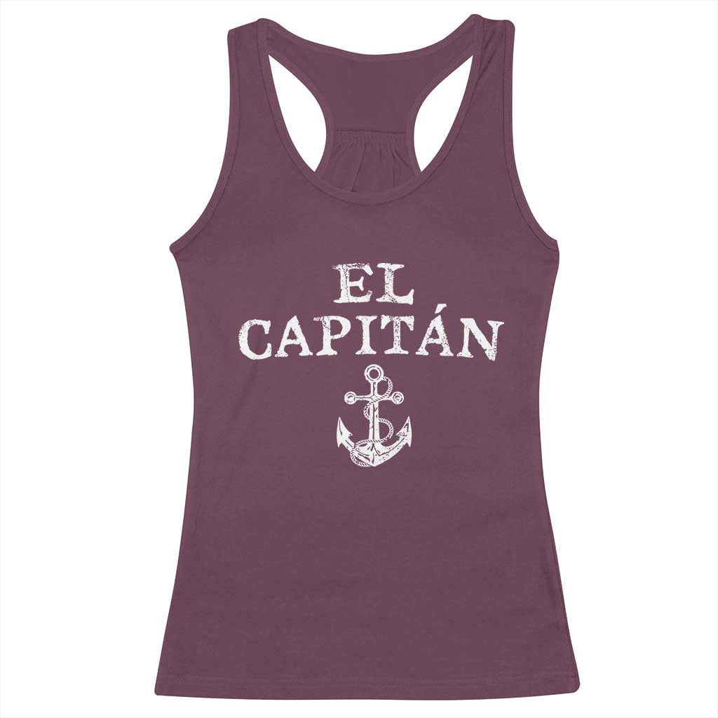 El Capitan Racerback Tank Top Funny Boat Captain Vintage Anchor